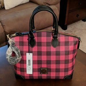 NWT Dooney & Bourke Black & Red Tucker Satchel